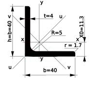 уголок стальной равнополочный 40х40х4