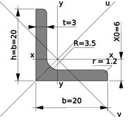 уголок стальной 20х20х3