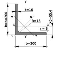уголок стальной 200х200х16