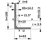 уголок стальной 100х63х6
